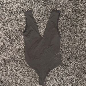 Free People Charcoal Bodysuit